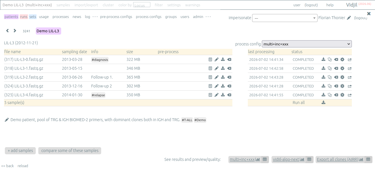 Clinical database